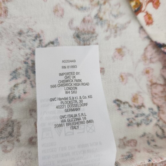 Joan Rivers Size XL Floral Print Flannel Long Sleeve Cotton Women's Top Blouse - Picture 9 of 9